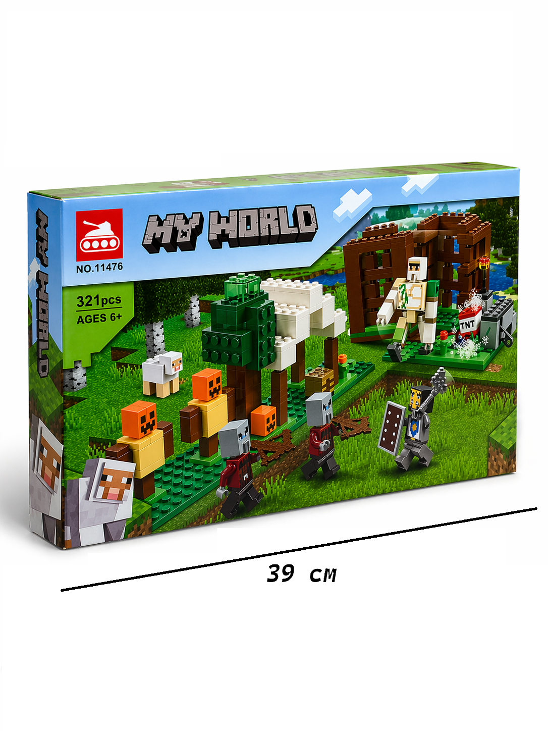 Katta konstruktorlar to'plami My World, Minecraft mavzusi, harakat figuralari bilan