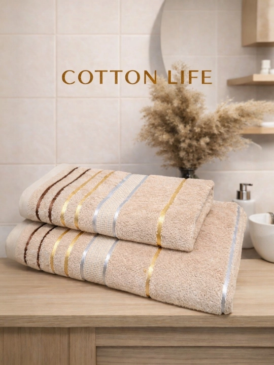COTTON LIFE Полотенце для лица и бани - 600 г/м² - 100% хлопок - 50×90 - 70×140