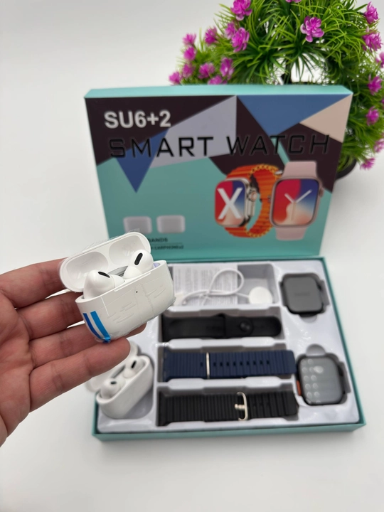 Smart Watch Ultra и Smart Watch 10, наушники Pods 2, ремешки 8–10 штук