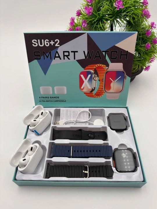 Smart Watch Ultra и Smart Watch 10, наушники Pods 2, ремешки 8–10 штук