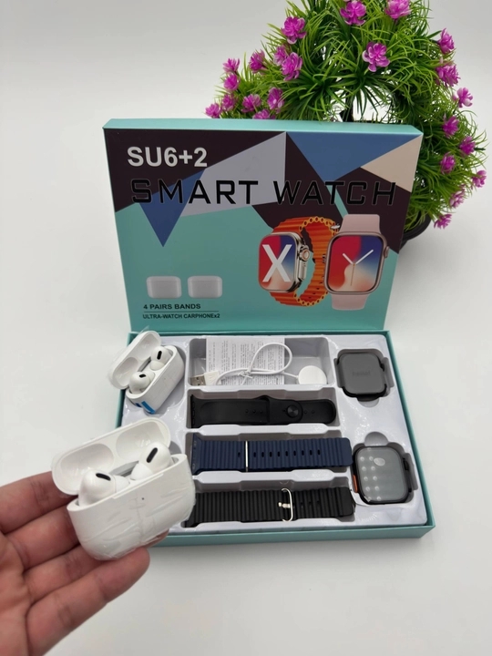 Smart Watch Ultra и Smart Watch 10, наушники Pods 2, ремешки 8–10 штук