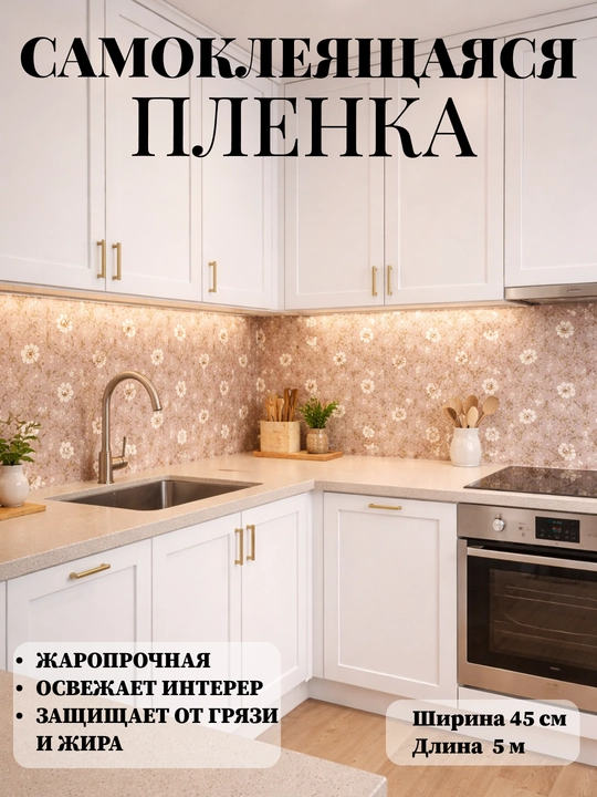 Mebel va devorlar uchun o‘zi yopishadigan plyonka, 45 sm x 5 m o‘lchamli plyonka