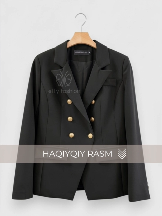 Ayollar klassik kostyumi, ikki qator tugmali pidjak va shim — ELLY FASHION