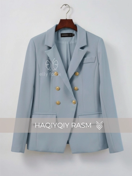 Ayollar klassik kostyumi, ikki qator tugmali pidjak va shim — ELLY FASHION