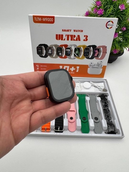 Smart Watch Ultra и Smart Watch 10, наушники Pods 2, ремешки 8–10 штук