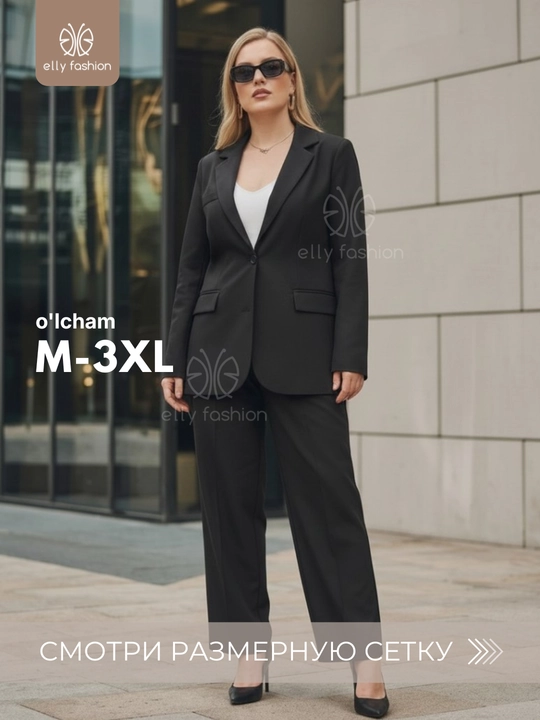 Ayollar klassik kostyumi, pidjak va shim M–3XL — ELLY FASHION