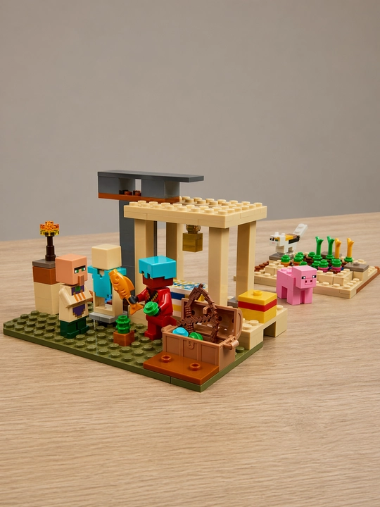 Katta konstruktorlar to'plami My World, Minecraft mavzusi, harakat figuralari bilan
