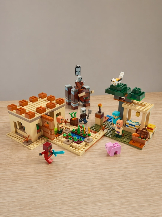 Katta konstruktorlar to'plami My World, Minecraft mavzusi, harakat figuralari bilan