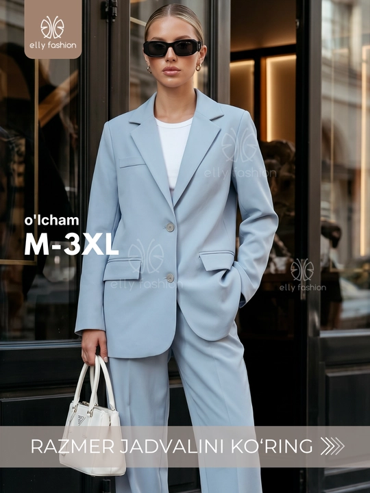 Ayollar klassik kostyumi, pidjak va shim M–3XL — ELLY FASHION
