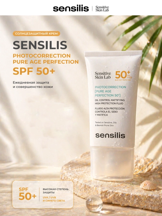 Солнцезащитный крем SPF 50+ Sensilis Photocorrection Pure Age Perfection, 40 мл