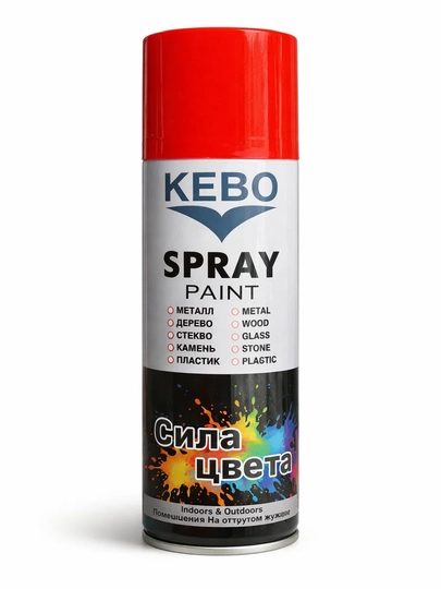Аэрозольная краска KEBO – краска для металла, дерева, пластика и стекла, быстро сохнет — CROSSUZ-KEEMBO-КРАСН