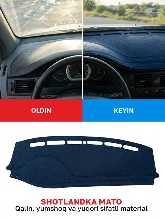 Тканевый коврик, накидка на торпедки, Spark, Lacetti, Nexia, Cobalt, Matiz - 
