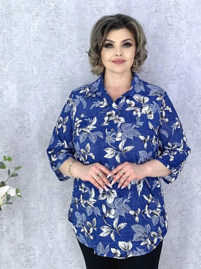 Блузка туника больших размеров из ткани холодок 50-60
