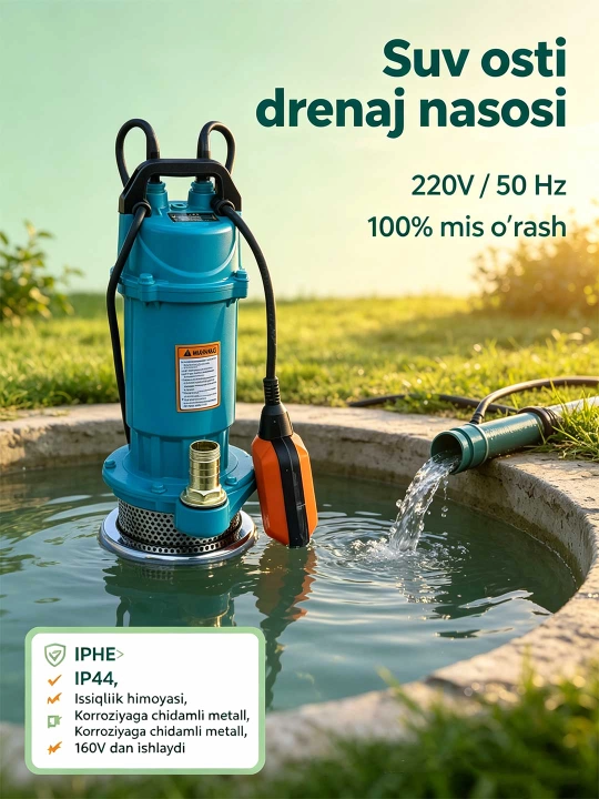 0,37 kVt suv osti nasosi, avtomatik nasos, 100% mis o'rash
