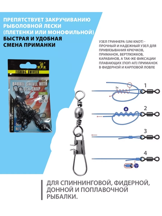 Набор карабинов с вертлюгом