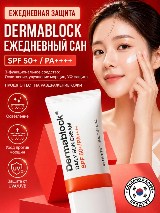 Dermablock Серия солнцезащитных кремов, 7 типов - 