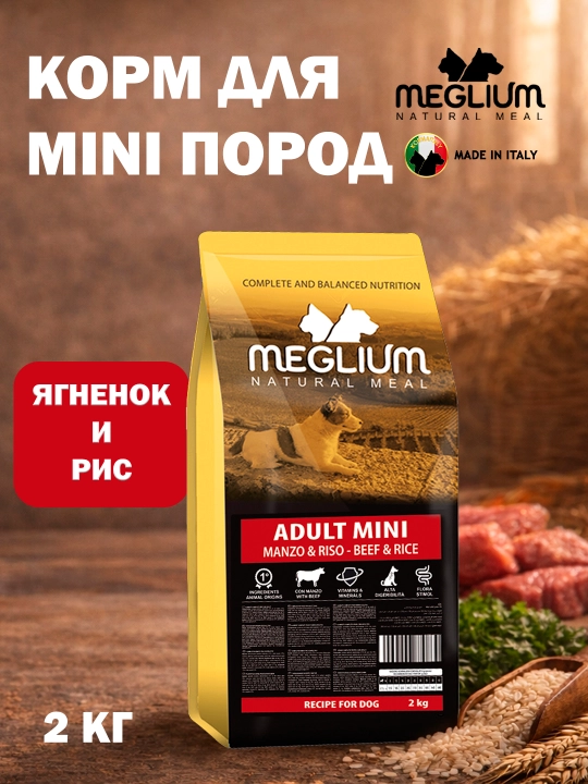 Meglium DOG Adult mini Beef&Rice 2 KG - 