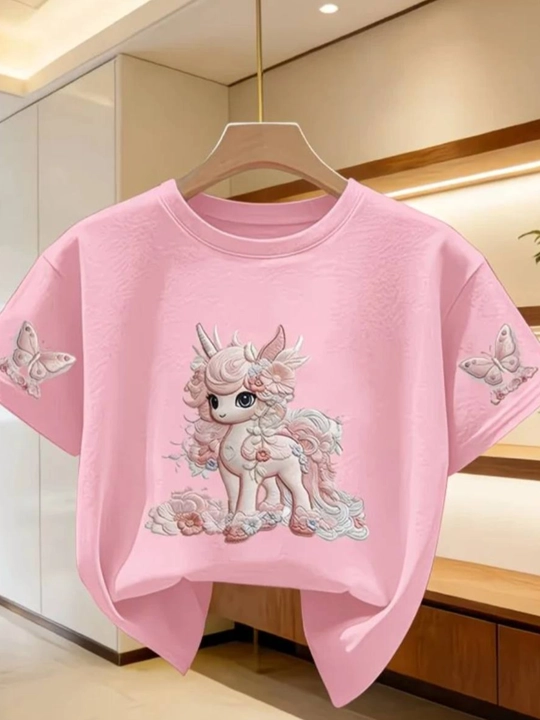 Футболка для девочек 2-5 лет, детская футболка хлопковая, комфортная дышащая футболка