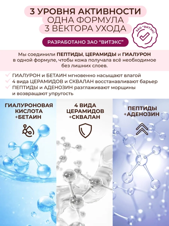Yuz uchun zardob YOU NEED IT! peptidli, seramidlar bilan, 25 ml, Viteks - 