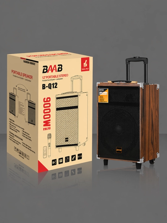 BAMB B-Q12 portativ Bluetooth karnay 12" (karaoke + simsiz mikrofon)