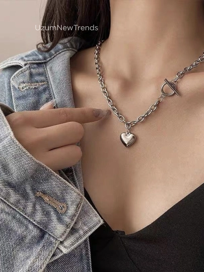 Цепочка женская, на шею, с сердечком — SMARTIZ-7СЕПОЧК-ИНДИГО