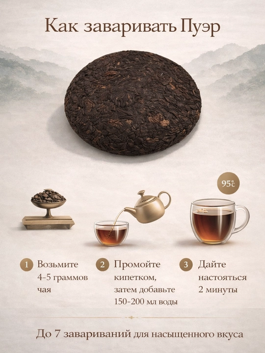 Shu Puer - 3 xil (Presslangan qora choy), 100g