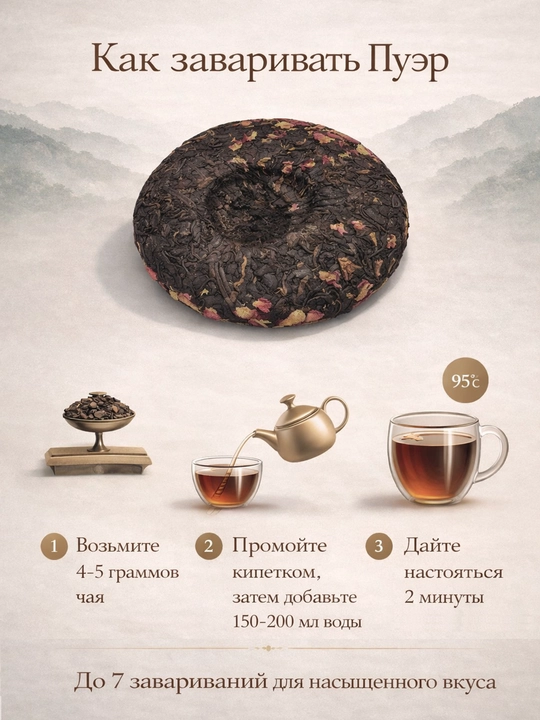 Shu Puer - 3 xil (Presslangan qora choy), 100g