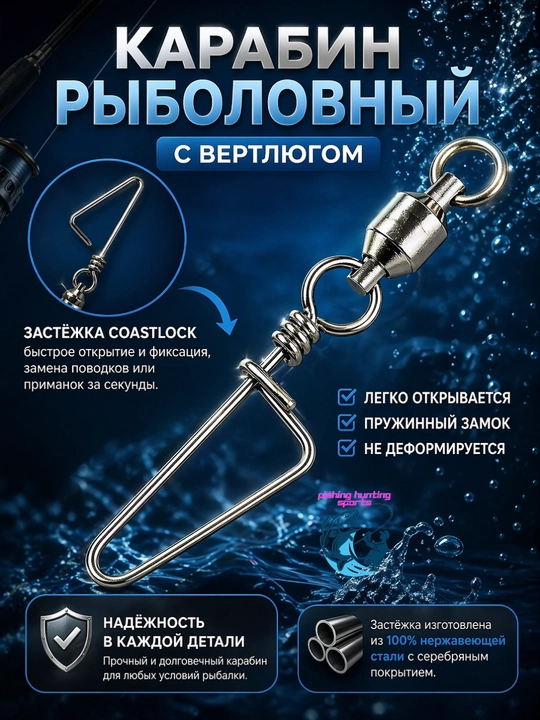 Набор карабинов с вертлюгом