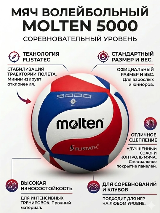 Voleybol to'pi Molten 5000 - 