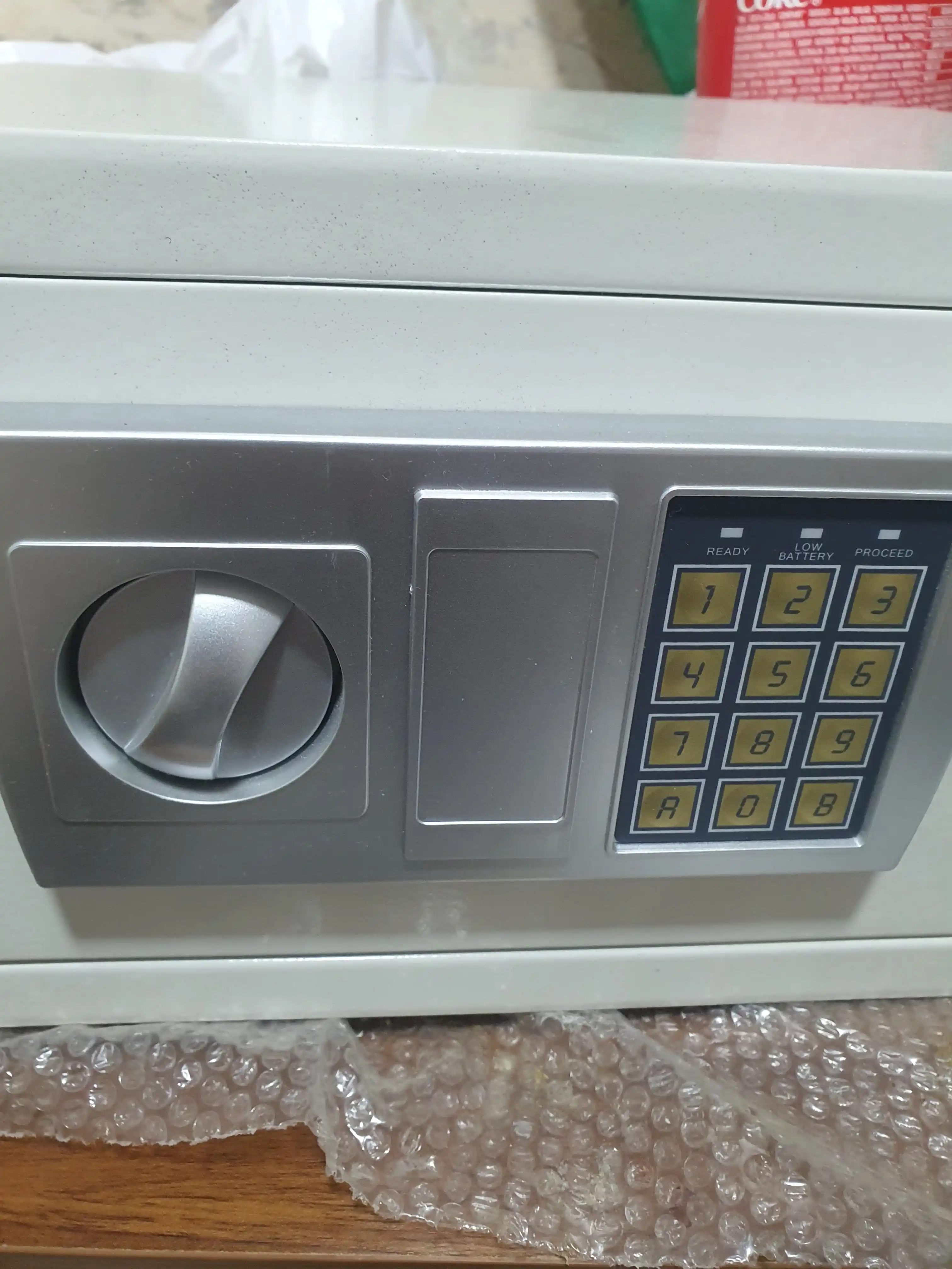 Elektron kod va kalitli seyf, 31x20x20 sm, metall, uy va ofis uchun
