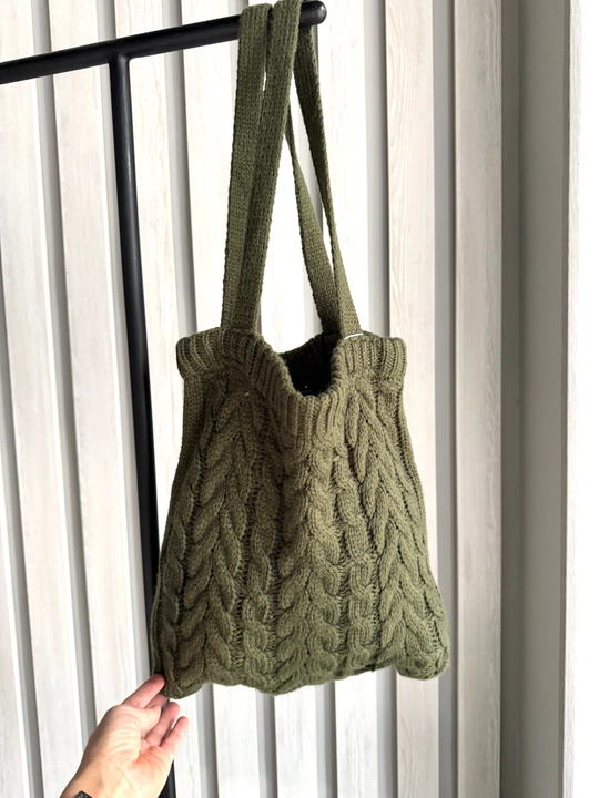 To‘qilgan shopper sumka relyef naqshli 32×32 sm tutqich 60 sm - 