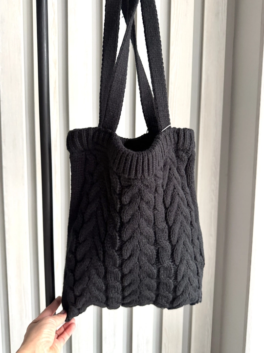 To‘qilgan shopper sumka relyef naqshli 32×32 sm tutqich 60 sm - 