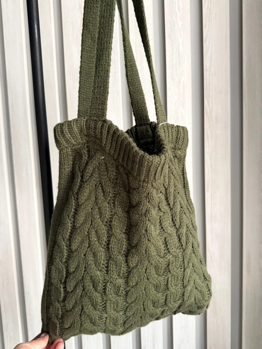 To‘qilgan shopper sumka relyef naqshli 32×32 sm tutqich 60 sm