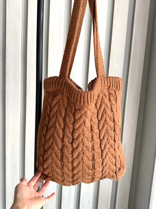 To‘qilgan shopper sumka relyef naqshli 32×32 sm tutqich 60 sm