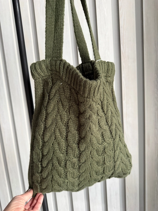 To‘qilgan shopper sumka relyef naqshli 32×32 sm tutqich 60 sm
