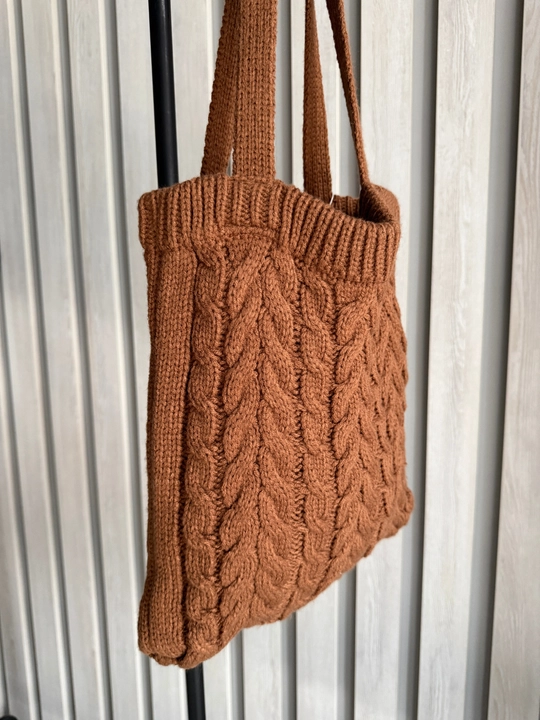 To‘qilgan shopper sumka relyef naqshli 32×32 sm tutqich 60 sm