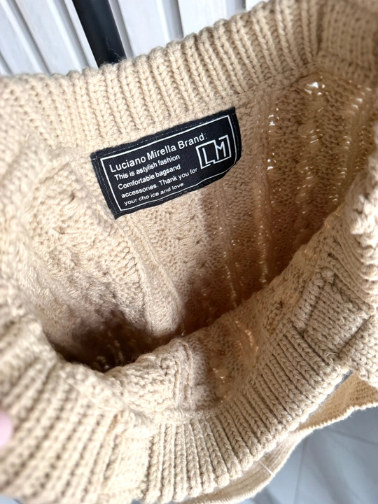 To‘qilgan shopper sumka relyef naqshli 32×32 sm tutqich 60 sm