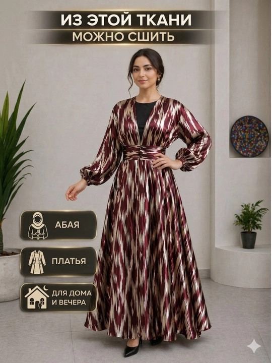 Mato atlas ikat- ipakdek silliq, yumshoq tuzilishga ega, pishiq va shaklini yo‘qotmaydi
