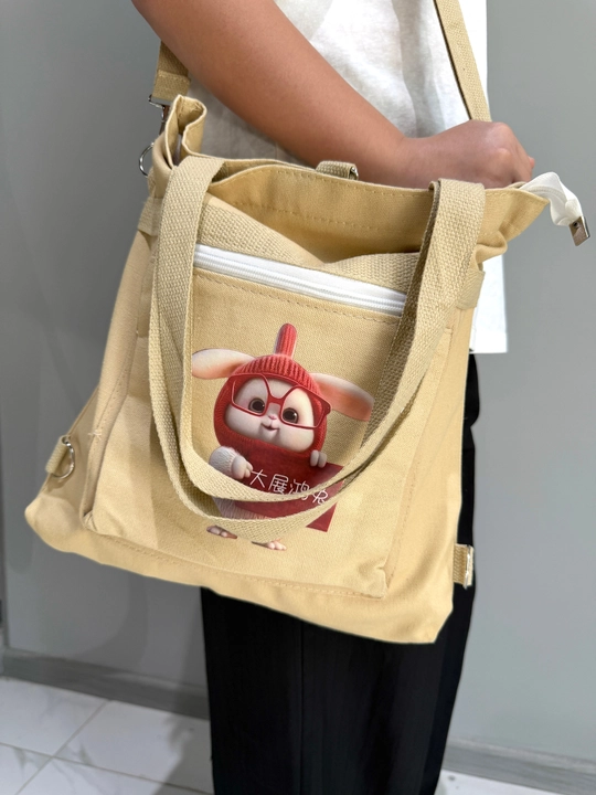 Shopper sumka transformator print bilan va uzun tasma
