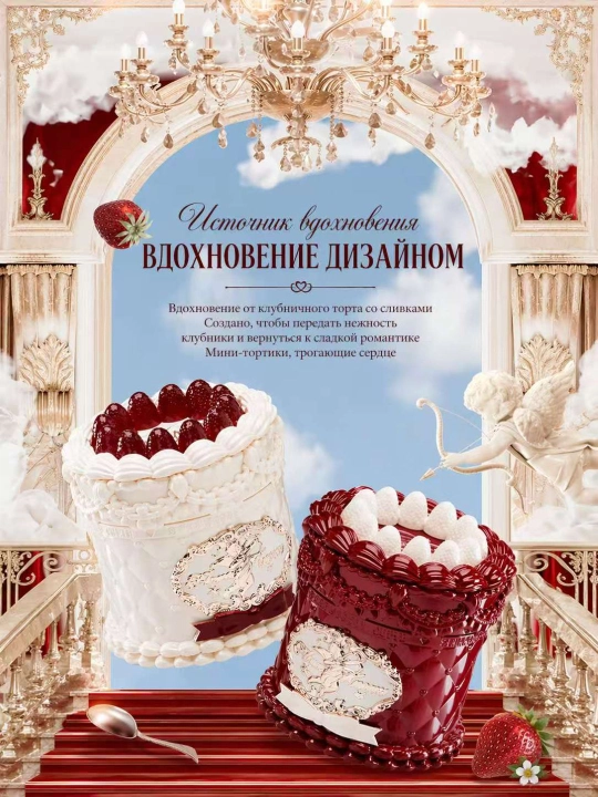 Flower Knows Strawberry Cupid бальзам для губ торт увлажнение уход подарок