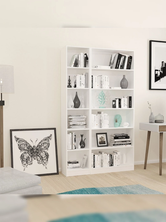 Polini Home Smart Stelage Vertikal, 6 bo'lim, 80x28x202 sm, oq