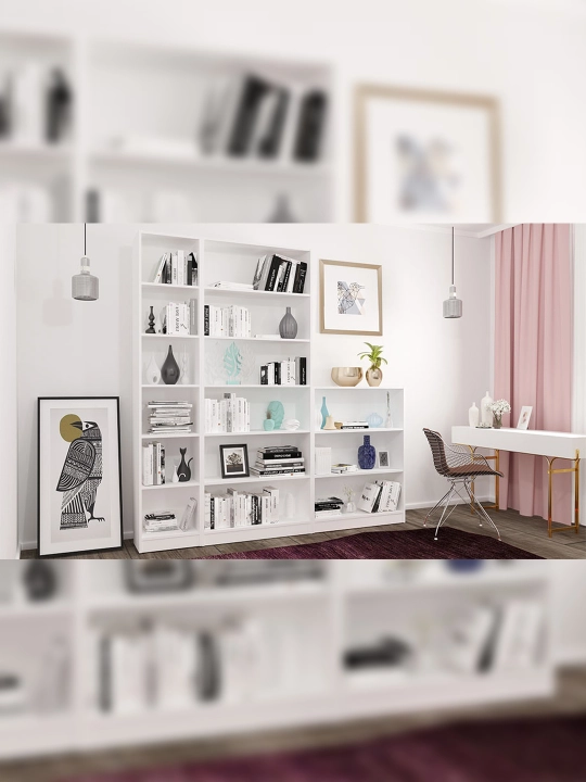 Polini Home Smart Stelage Vertikal, 6 bo'lim, 80x28x202 sm, oq