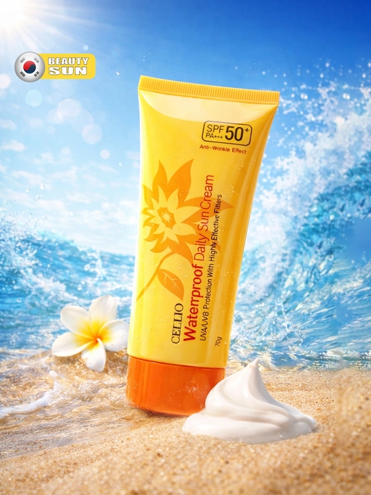Quyoshdan himoyalovchi krem, CELLIO, Kollagen, Snail, Hyaluron, Green tea, SPF/PA50+++, 70