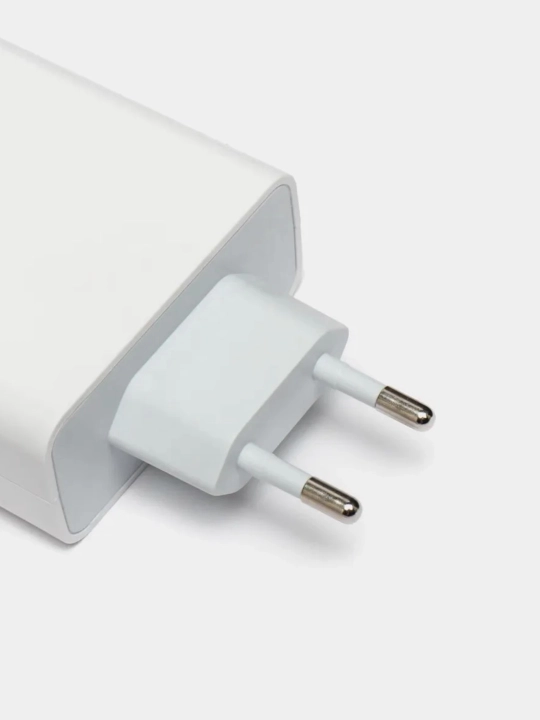 USB-A Kabeli bilan 120W Fast Charging tarmoq zaryadlash qurilmasi - Type-C, oq