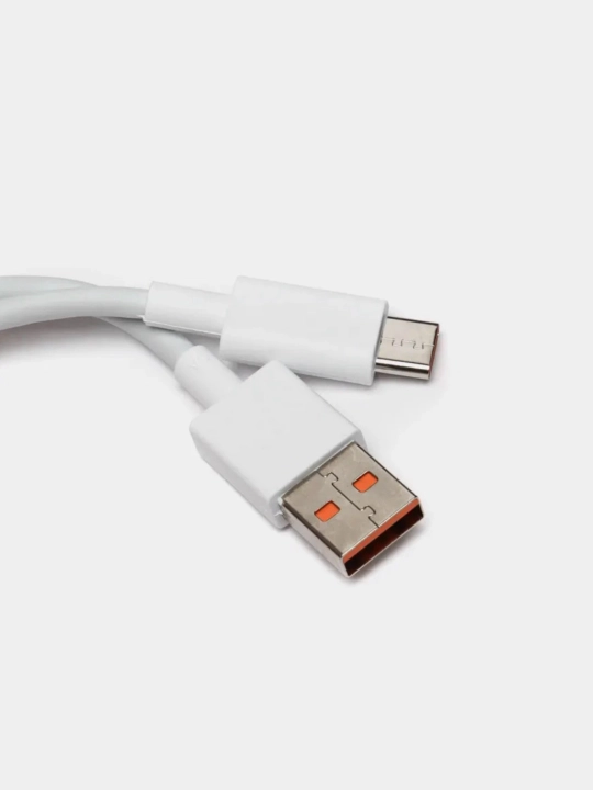 USB-A Kabeli bilan 120W Fast Charging tarmoq zaryadlash qurilmasi - Type-C, oq