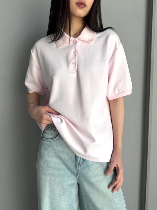 Ayollar uchun polo futbolka basic keng fason