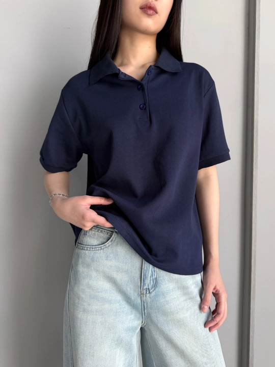 Ayollar uchun polo futbolka basic keng fason