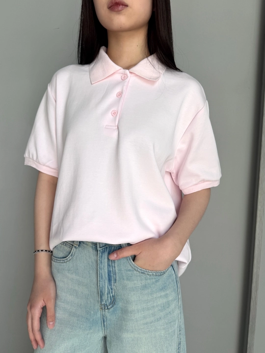 Ayollar uchun polo futbolka basic keng fason
