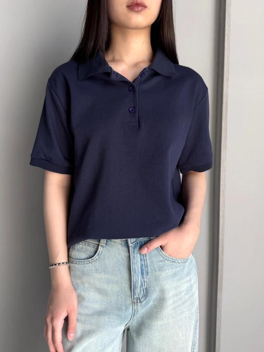 Ayollar uchun polo futbolka basic keng fason