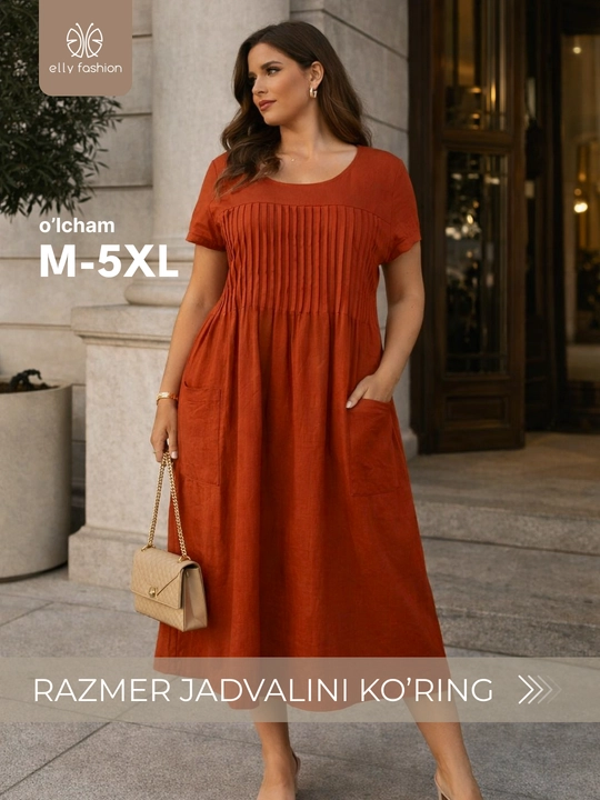 Ayollar yozgi libos, 100% paxta — ELLY FASHION - 